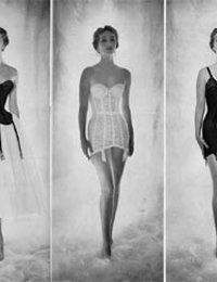 Slim gals in breathtakingly sexy retro lingerie make nice showoffs right before the camera