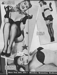 Playful women wearing retro lingerie show their neat legs and other spots of their hot bodies